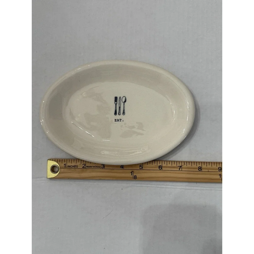 Rae Dunn Icon  2 Eat Oval Plates Artesian‎ By Magenta 8 Inch Dessert Appetizer
